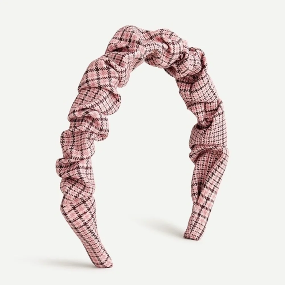 J. Crew Pink Plaid Scrunchie Headband